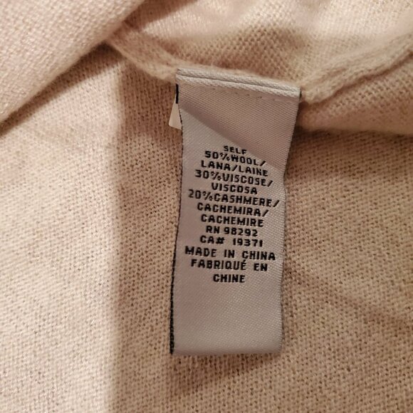 Tibi Jeweled Neck Cashmere Blend Sweater Tan L - Picture 2 of 6